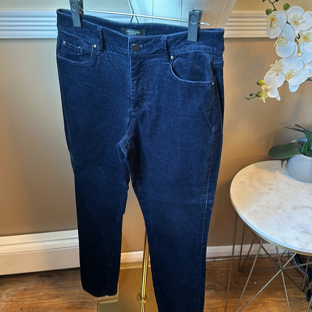 Ann Taylor Navy velvety Skinny Pants - Picture 3 of 5